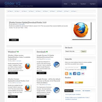 Glider V2 blog template. download blogger template magazine style blogs