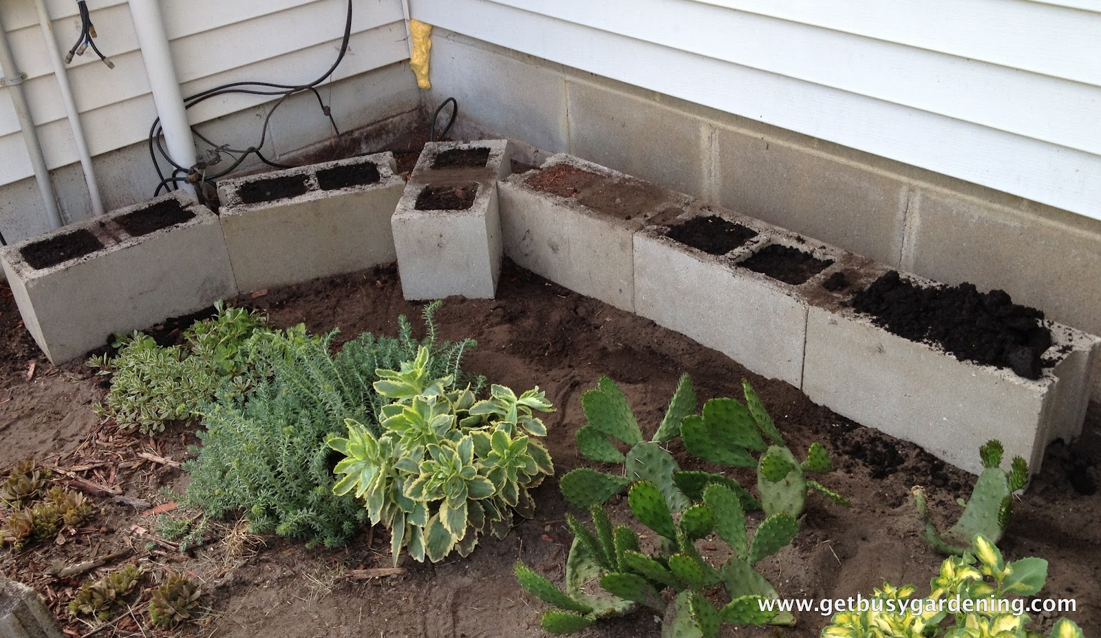 Building a Concrete Block Planter - Get Busy Gardening