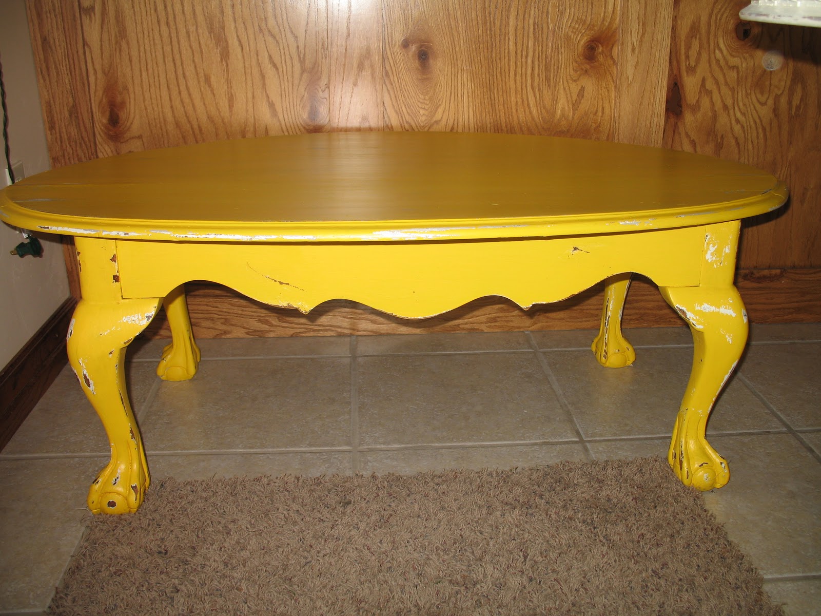 shabby and chic Mustard Yellow Coffee Table