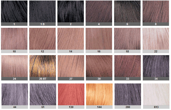 Smith Wig Color Chart