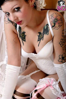 Beautiful Sleeve Tattoo on Radeo Suicide Girl Photo Style