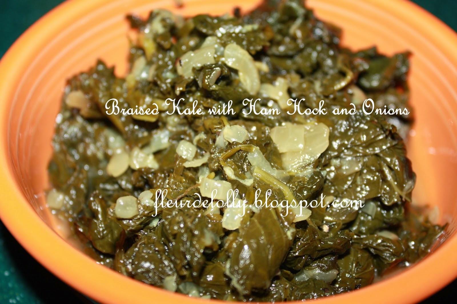 Fleur de Lolly Slow Cooked Kale with Smoked Ham Hock and Onions