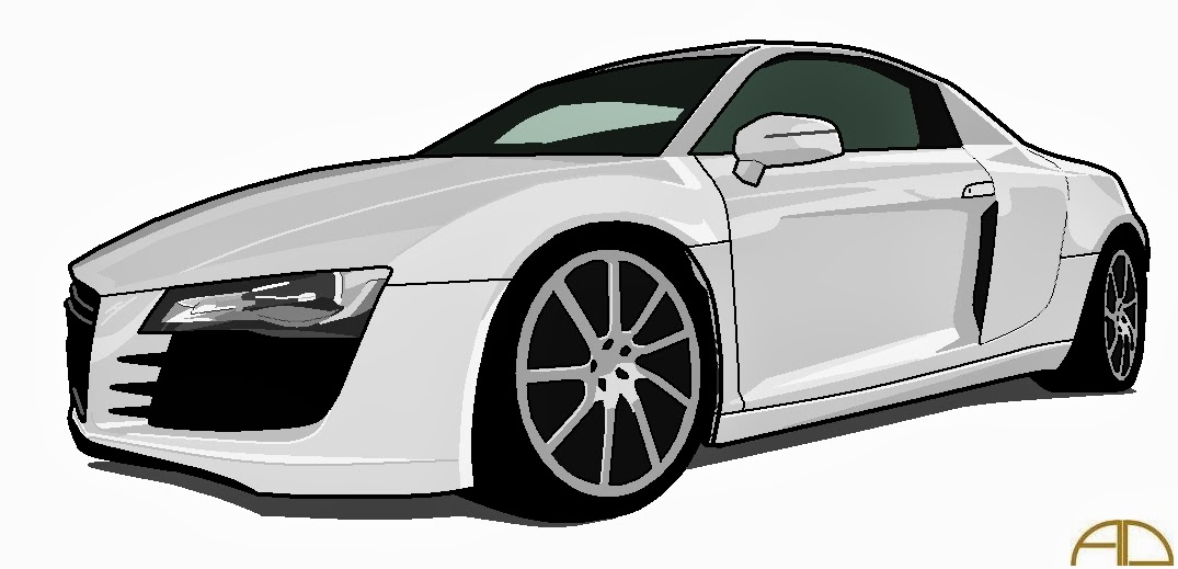 SeleOfficialART: Audi R8 drawings on ms paint