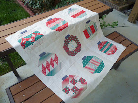 Vintage Holiday Christmas Dear Santa Cosmo Cricket lap quilt top