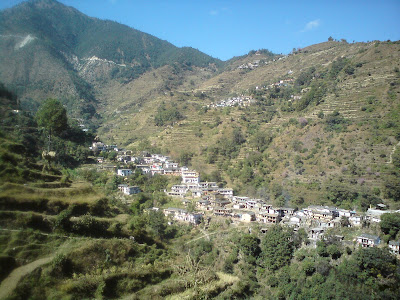 Tiny villages of the Himalayan mountains enroute in the Char Dham yatra