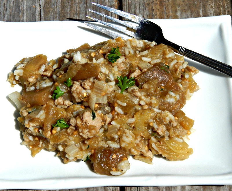 Smothered Eggplant Rice Dressing This Ole Mom