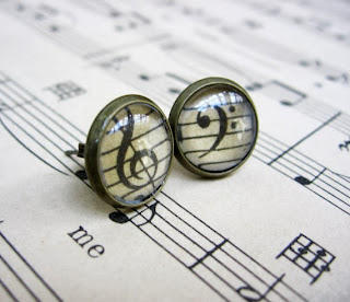 Vintage Sheet Music Earrings Vintage Sheet Music Earrings