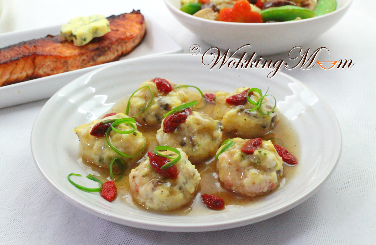 Let's get Wokking! Steamed Seafood Tofu Balls Singapore Food Blog on