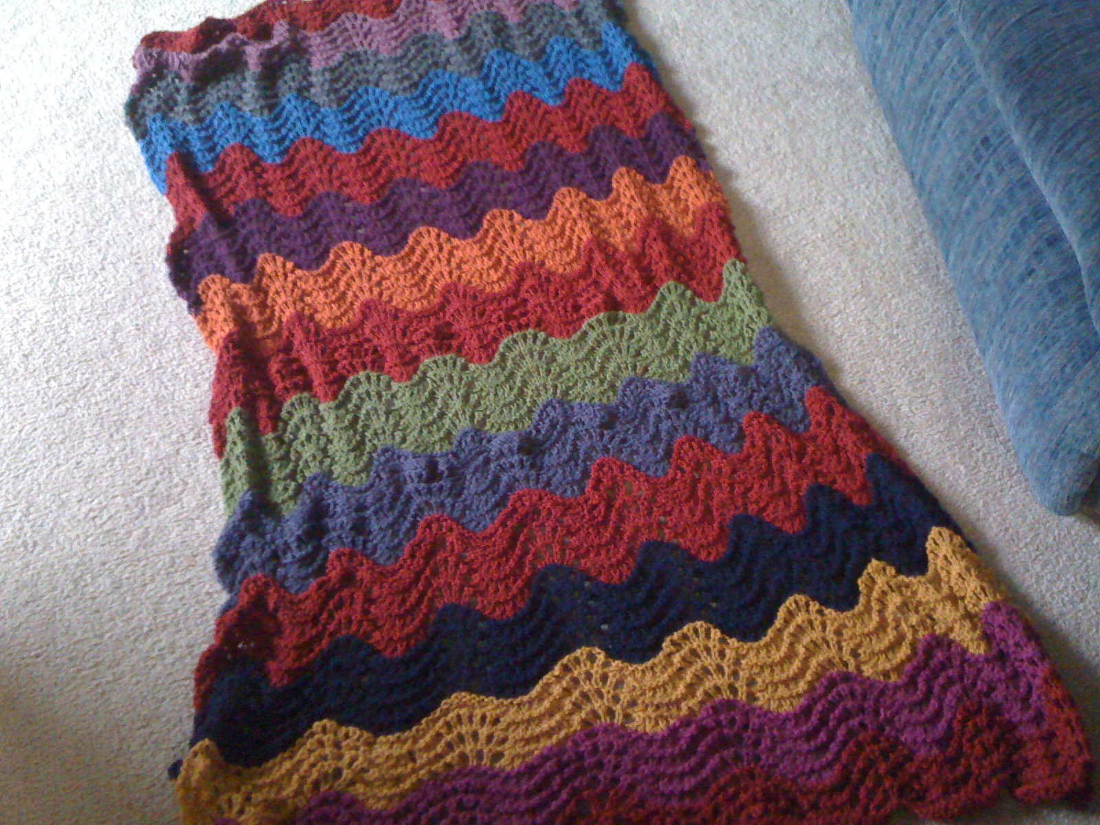 mekatsu mekatsu knitted wave blanket a.k.a I made something!