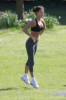 Lucy Mecklenburgh doing jumping jacks