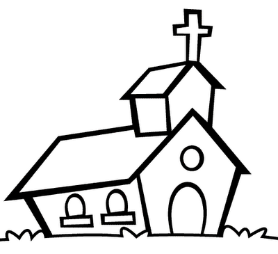 Desenhos para Pintar: Desenho de Igreja para Colorir