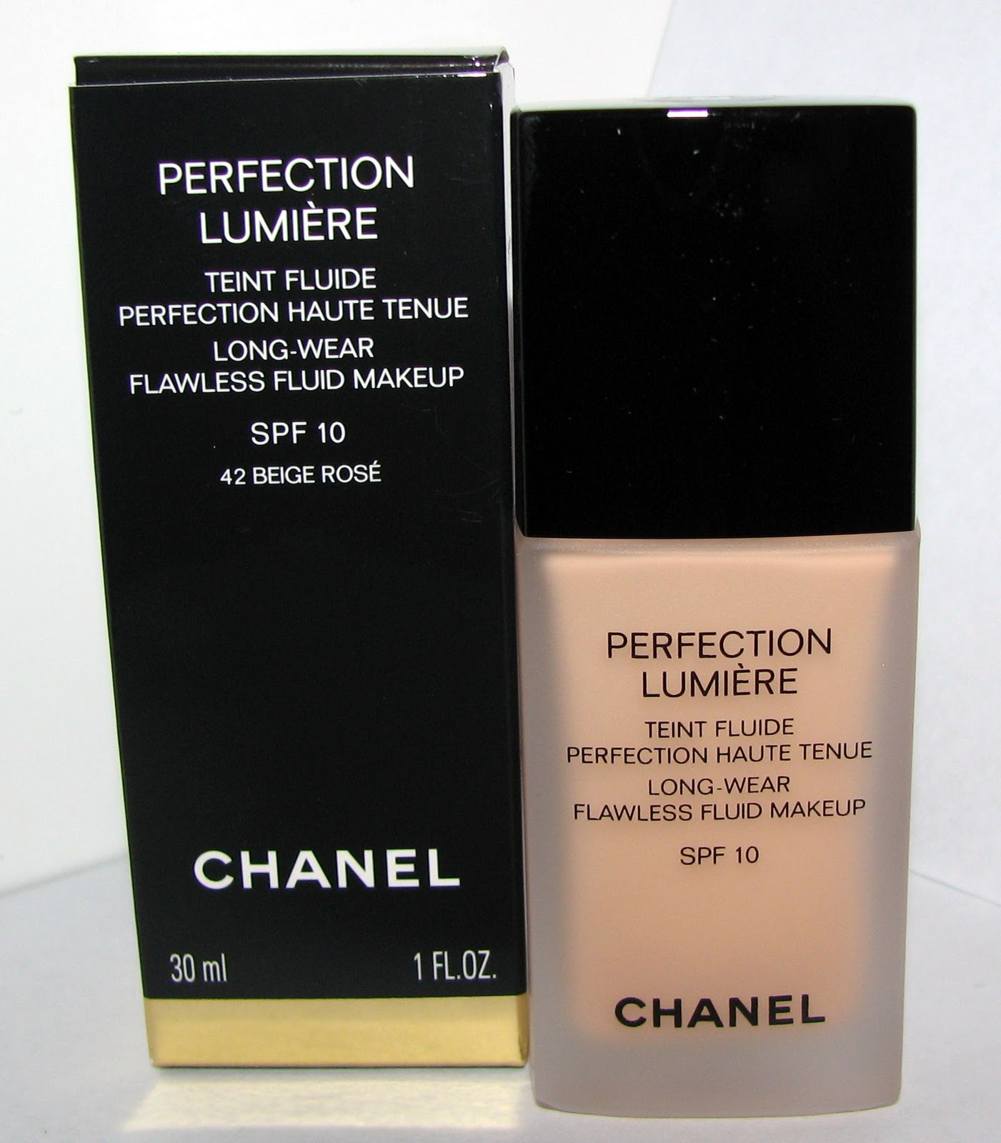 Blushing Noir: Chanel 42 BEIGE ROSE Perfection Lumiere Flawless Fluid Makeup  Swatches and Review