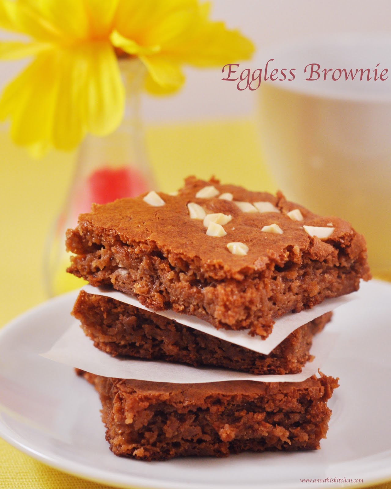 Eggless Chewy brownies