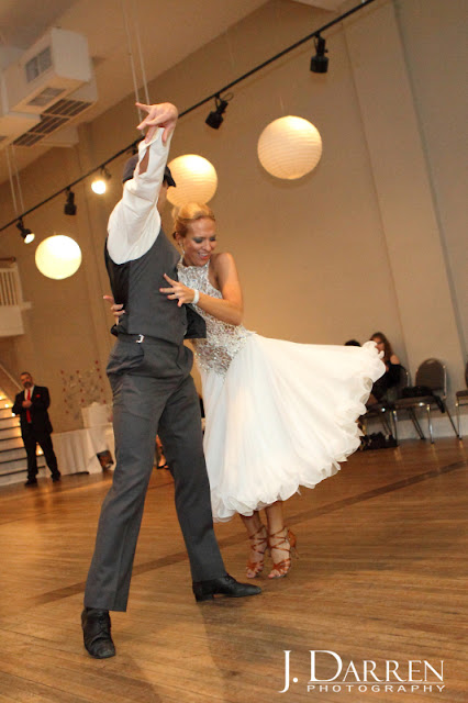 photo of the bride and grooms first dance at Twelve West Main in Thomasville NC