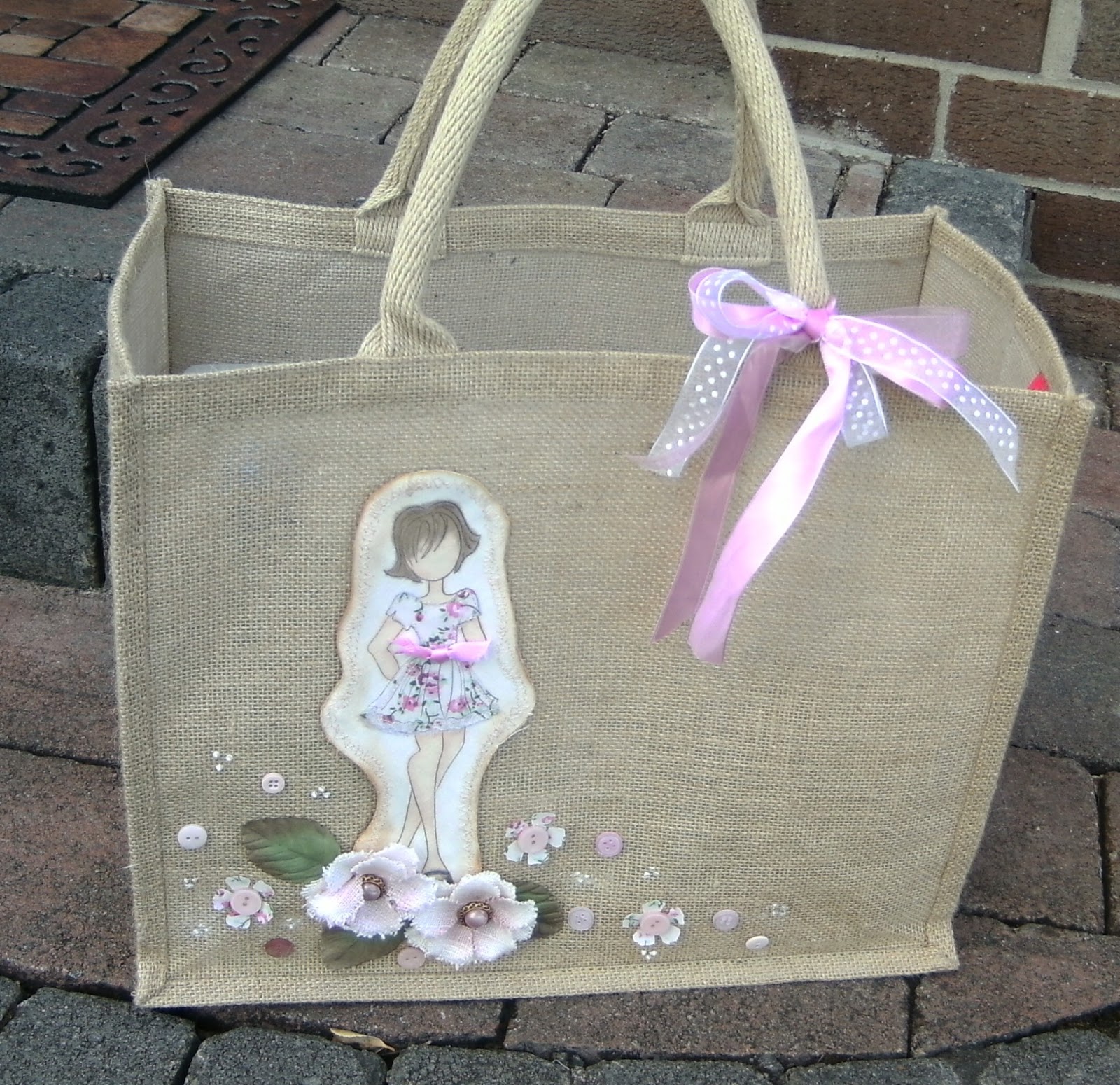 MISSY G DESIGNS Decorated Jute Bag....