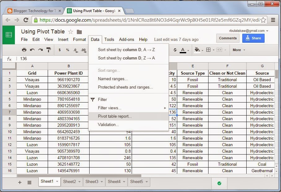 technology for teachers using pivot table in google sheets google sheets full screen