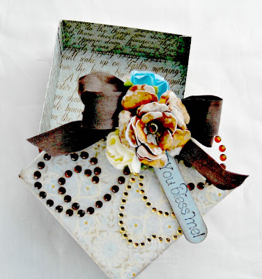 Gift Box created with Authentique's Hope Collection, Zva Creative Gems, stamps from Our Daily Bread Designs