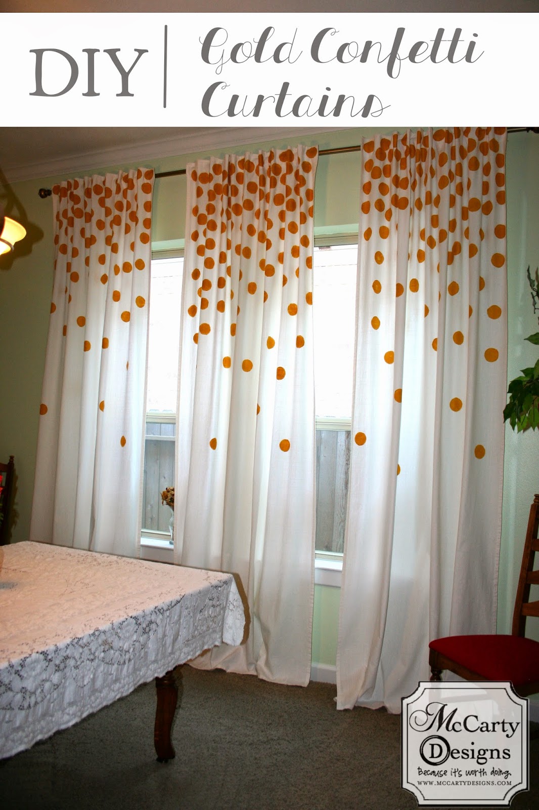 DIY Gold Confetti Curtains McCarty Adventures