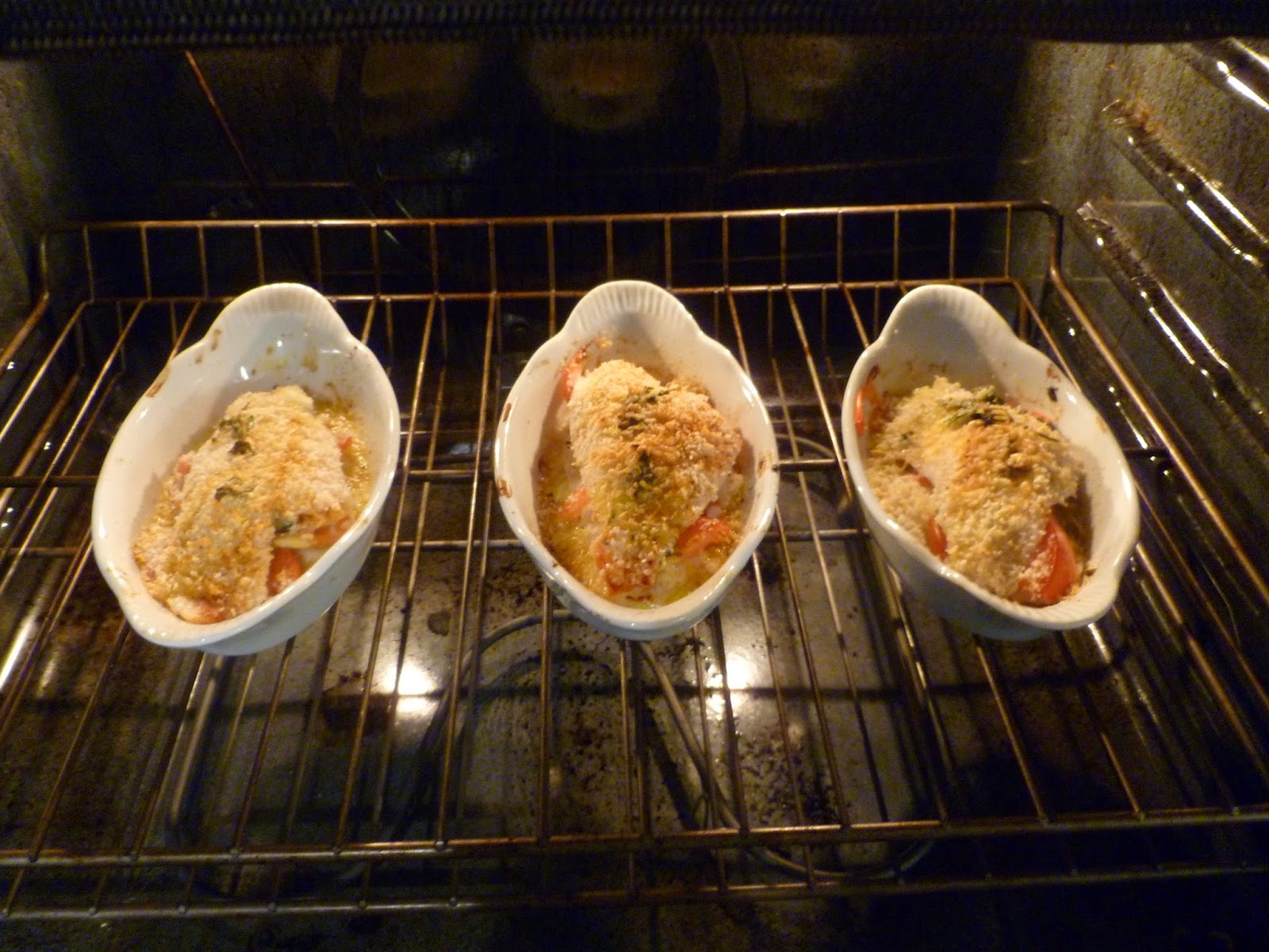 Lindaraxa Flounder Gratin With Tomatoes, Onions And Garlic Pesto