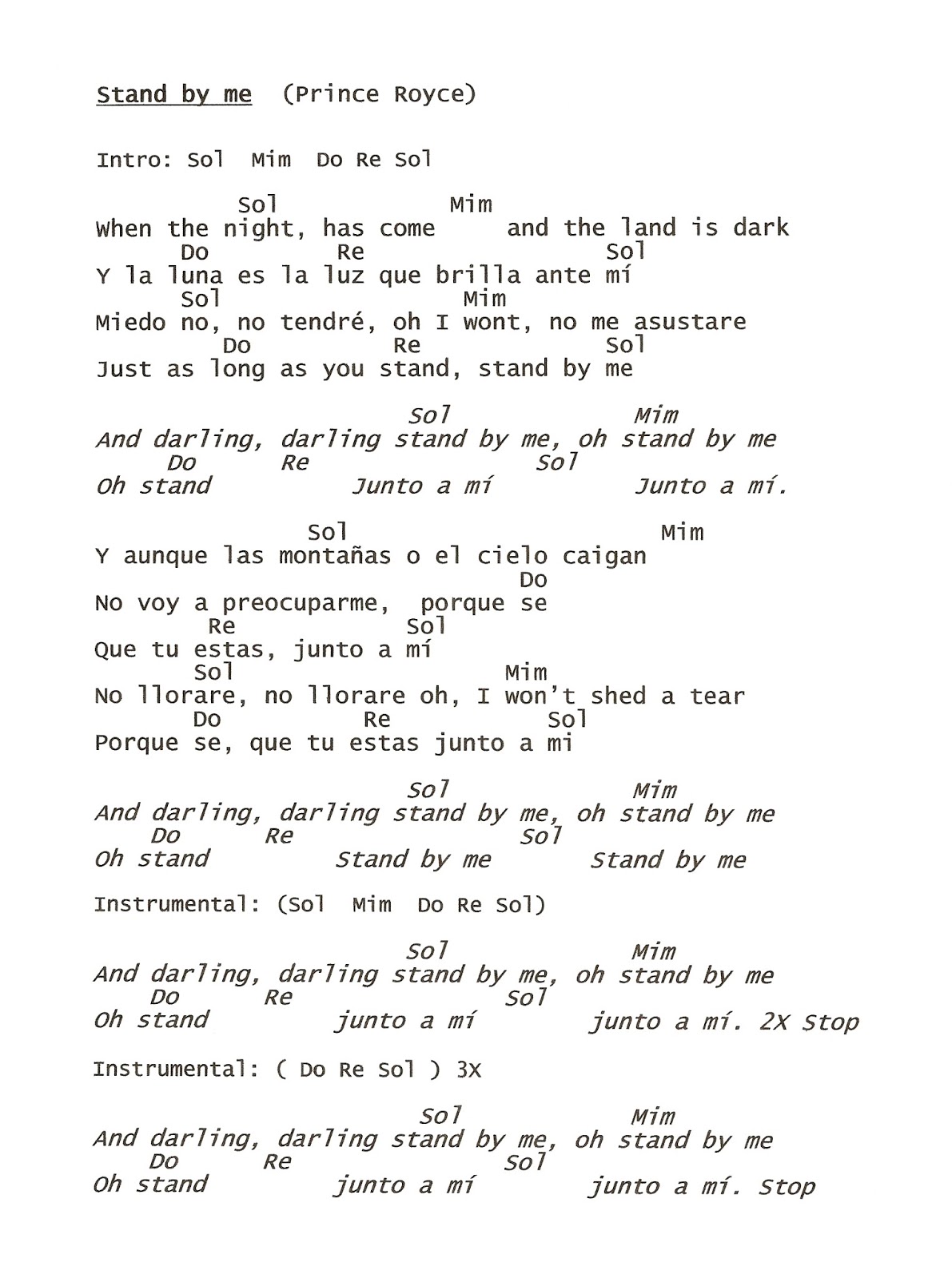 CLASES DE GUITARRA Stand By Me (Sol) Ritmo Bachata ( Nivel Básico)