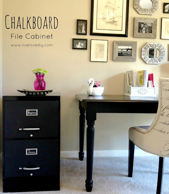 Chalkboard Paint File Cabinet | LiveLoveDIY