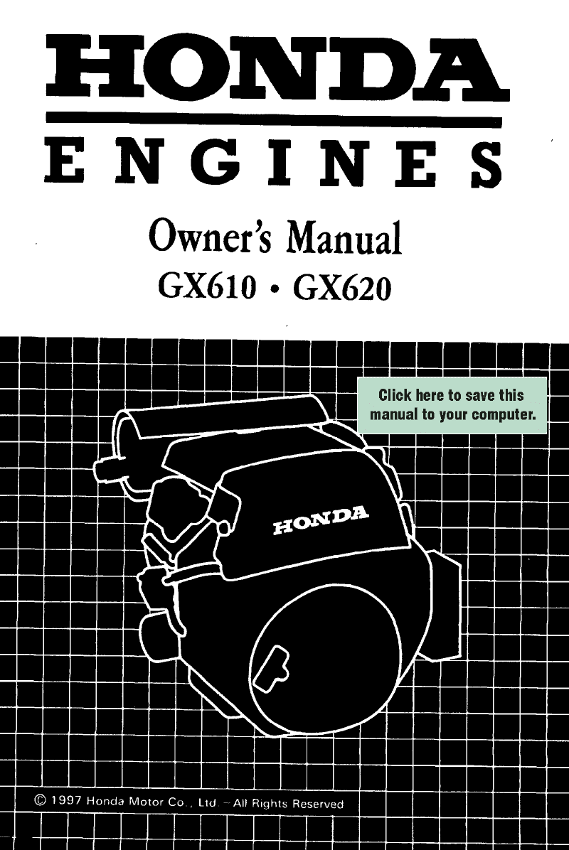 Honda gx620 Service/Owner manual at Service Manual