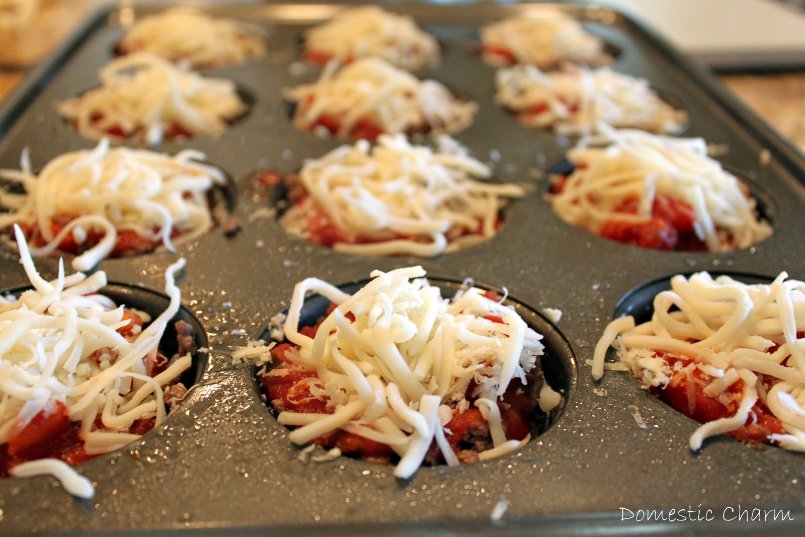 Domestic Charm Lasagna Cupcakes