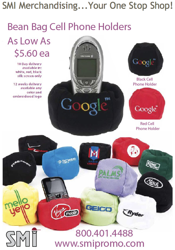 SMI Merchandising You'll LOVE our Bean Bag Cell Phone Holder!