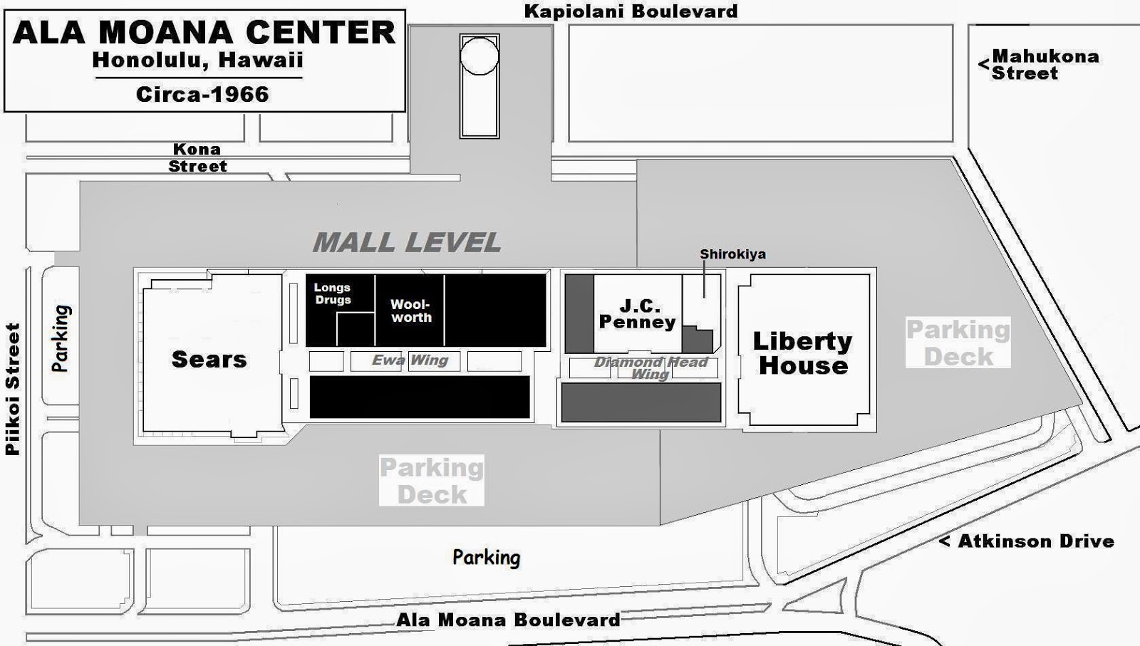 Ala Moana Shopping Center Map United States Map