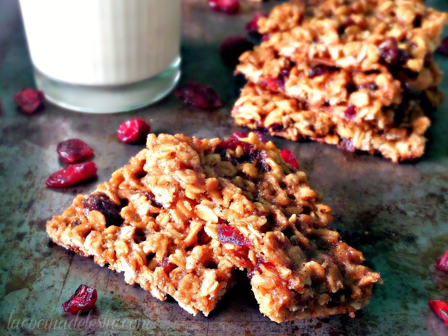 Secret Recipe Club Oatmeal Cranberry Bars La Cocina de Leslie