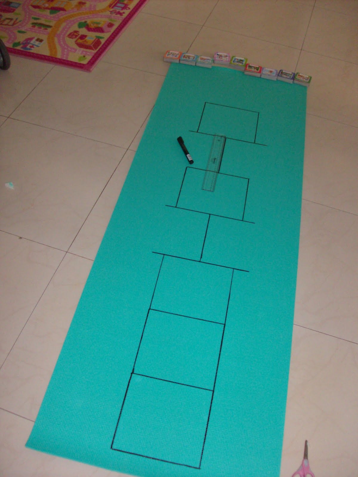 Chadwicks Picture Place Indoor Hopscotch With A Yoga Mat