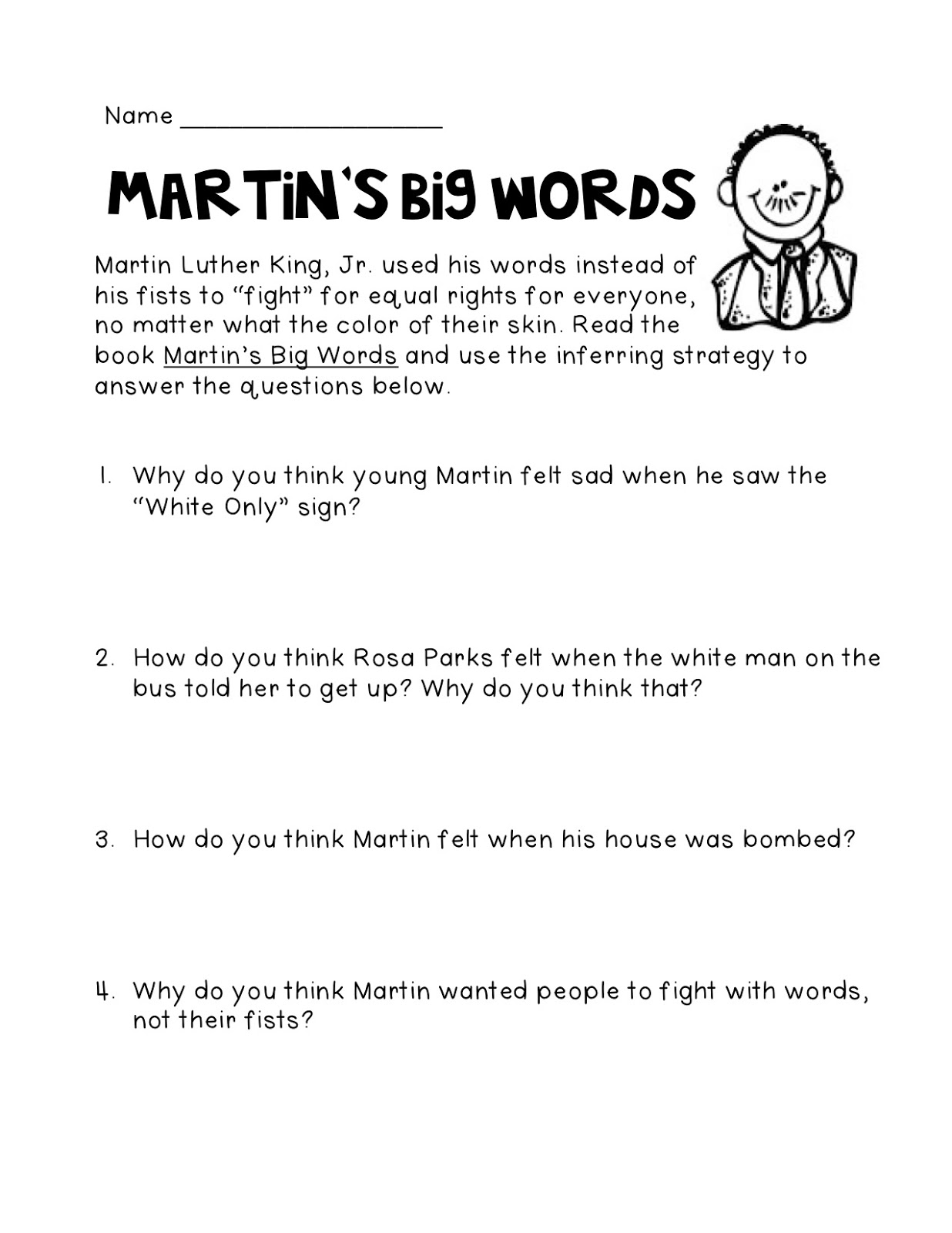 MLK Jr. Freebie! - Hippo Hooray for Second Grade!