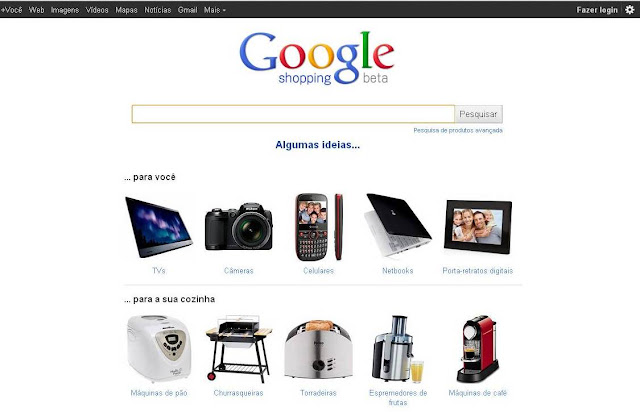 Tela Google Shopping