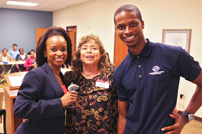Khalilah Gordon - VP of Membership, Judy Rogers - Division Governor and Julian Smart-Rimple - Club President at last night's Knowledge Club Toastmasters Open House
