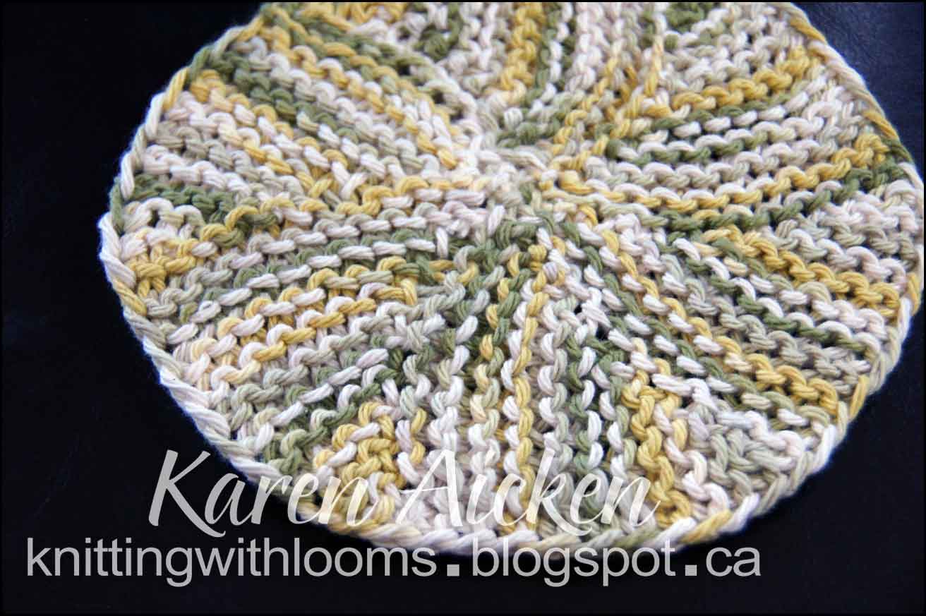 Knitting With Looms: Hexigon Dishcloth
