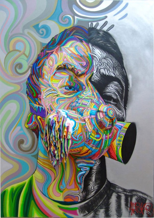 Marchal Mithouard Shaka pintura escultura grafite 3d psicodelico Marchal Mithouard Shaka pintura escultura grafite 3d psicodelico