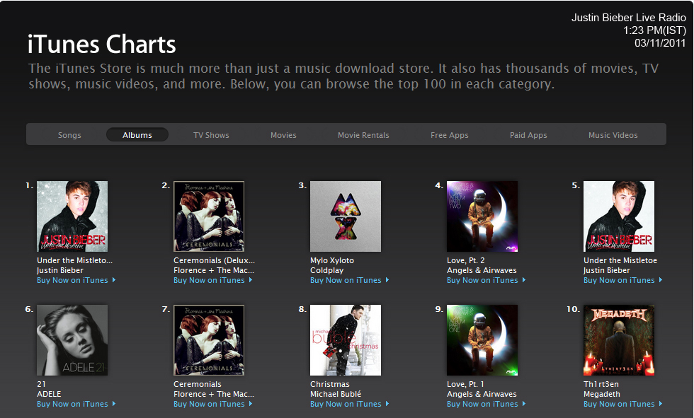 Itunes Live Chart Top 100