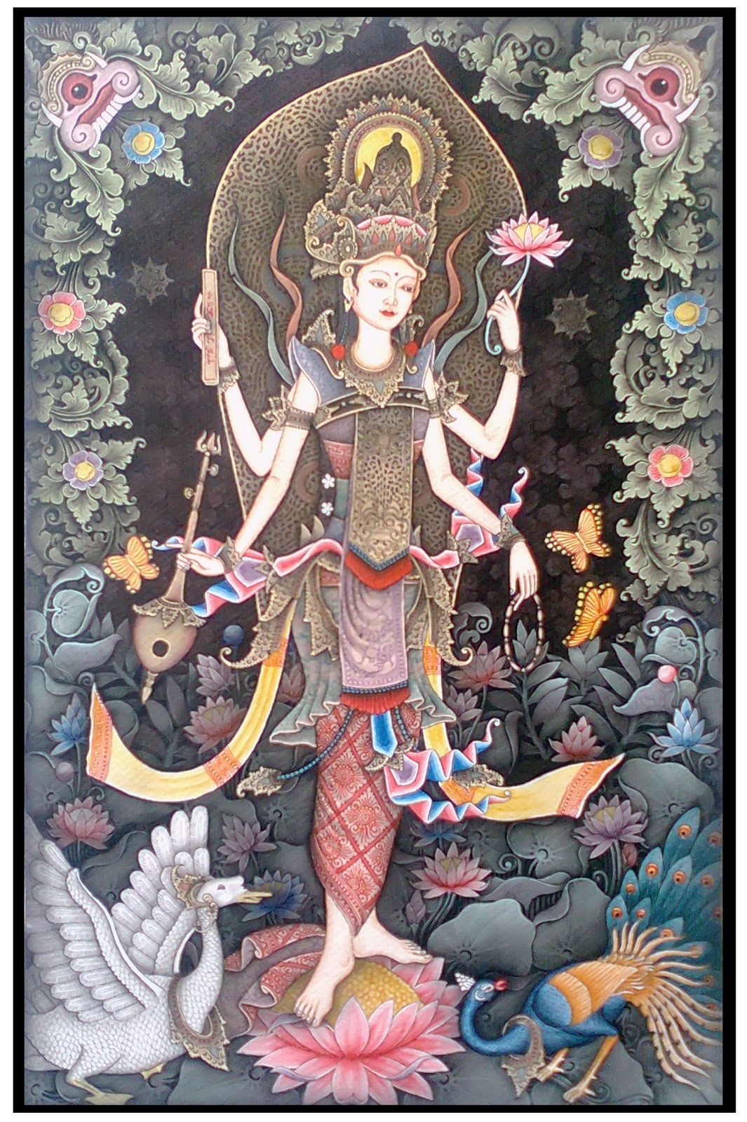 Dewi Sri A Form Of Lakshmi Worshipped In Bali And Java Bali Painting Thai Art Buddhist Art