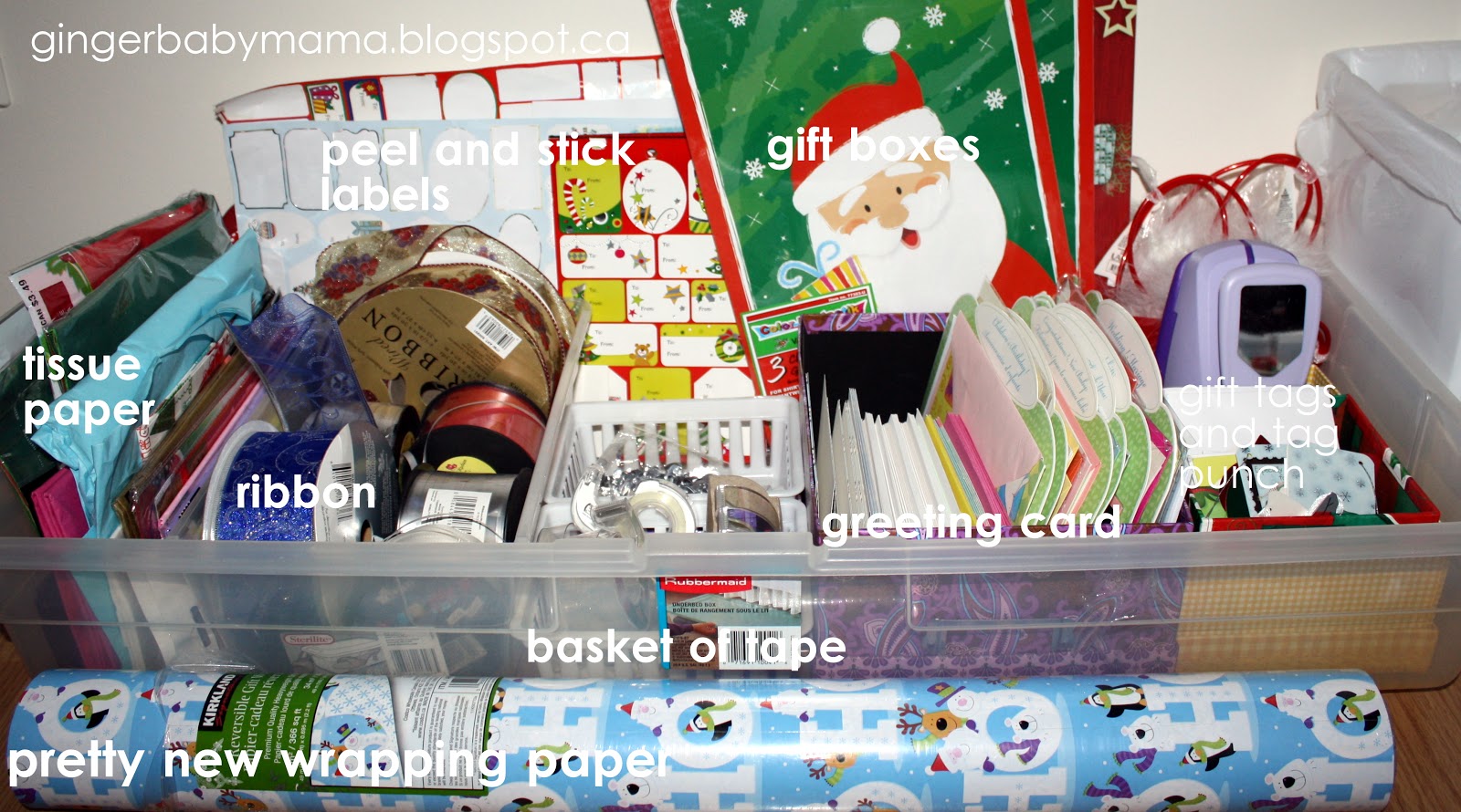 gingerbabymama gift wrap storage and organization how to organize christmas wrapping paper