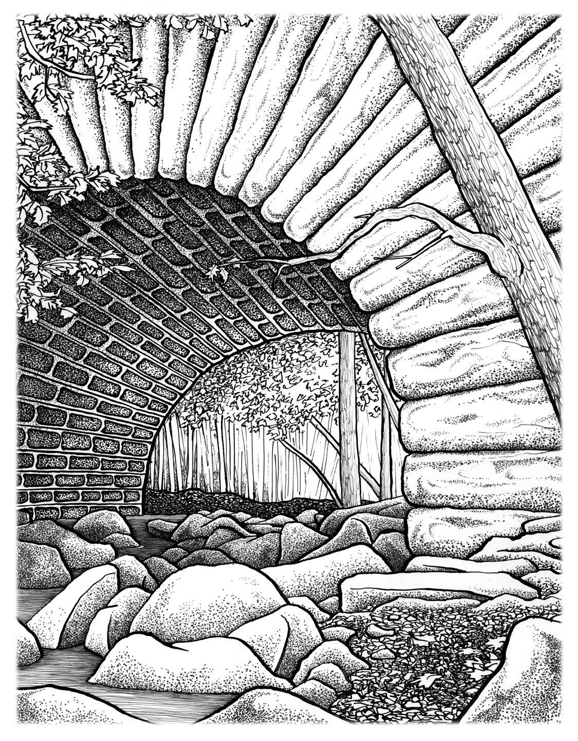 Ink Snow Stone Bridge