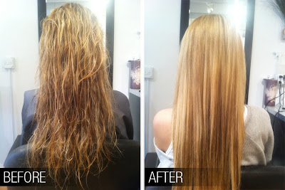 keratin hair treatment before and after