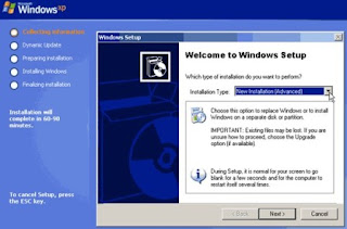 Cara Install Windows XP hanya 15 menit 