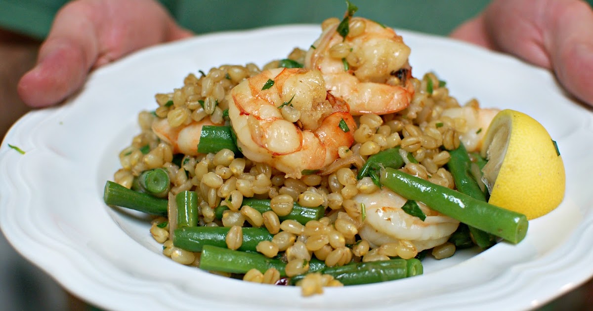 warm shrimp salad with wheat berries + tarragon lb's good spoon
