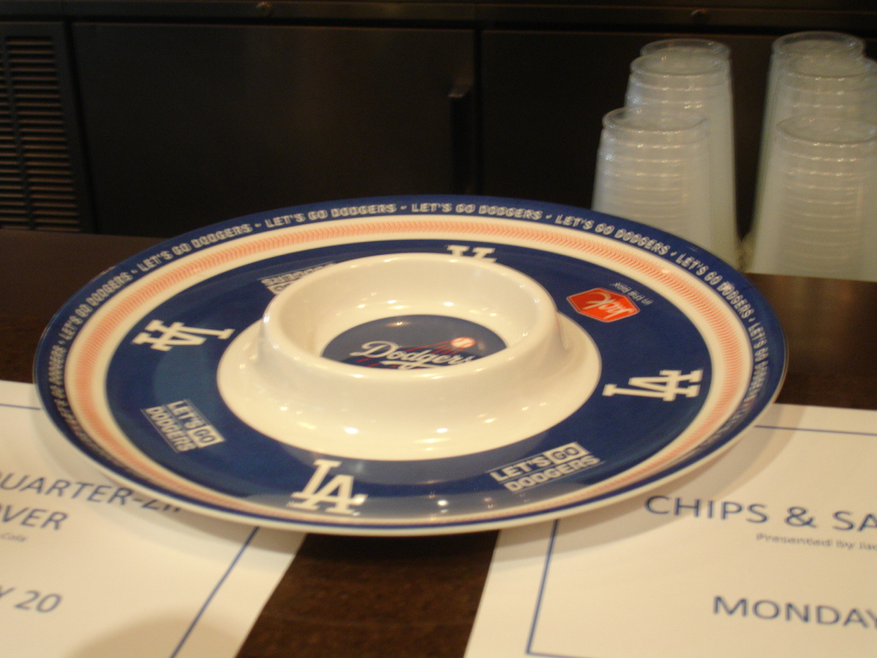 Dodgers display promotional items, new food at stadium