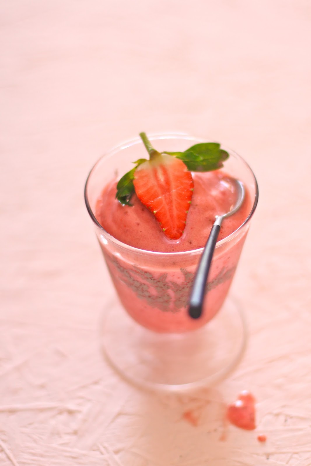 Plateful Strawberry Soft Serve — three ingredient, less than 5minute