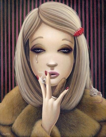 Shannon Bonatakis pinturas caricaturais surreais mulheres