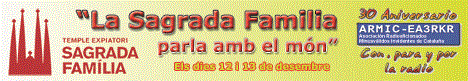 Banner La Sagrada Família parla amb el món - Actividad de radioaficionados