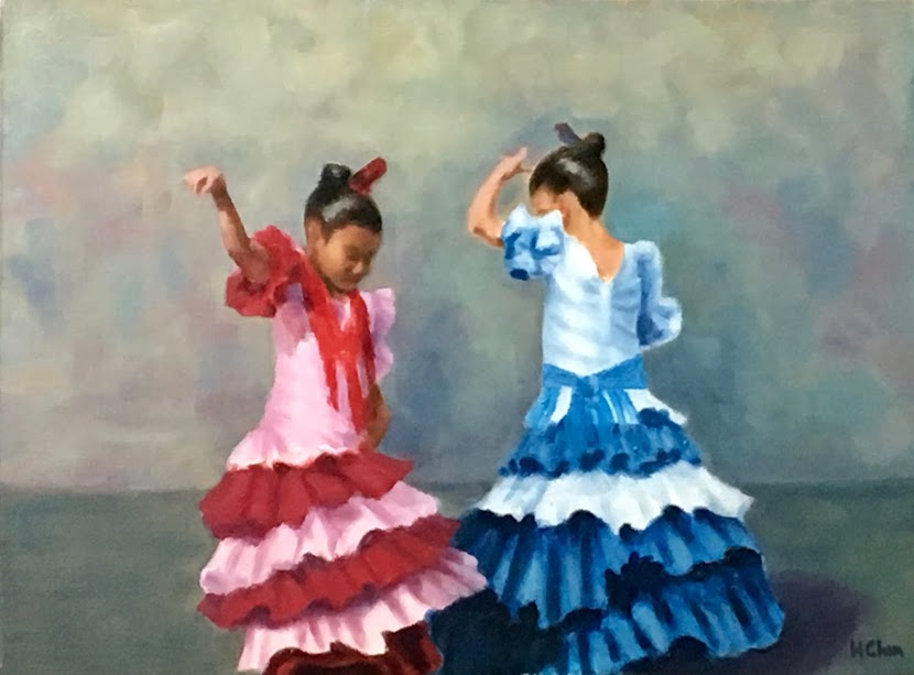 "Dancers in Granada" - 12 x 16