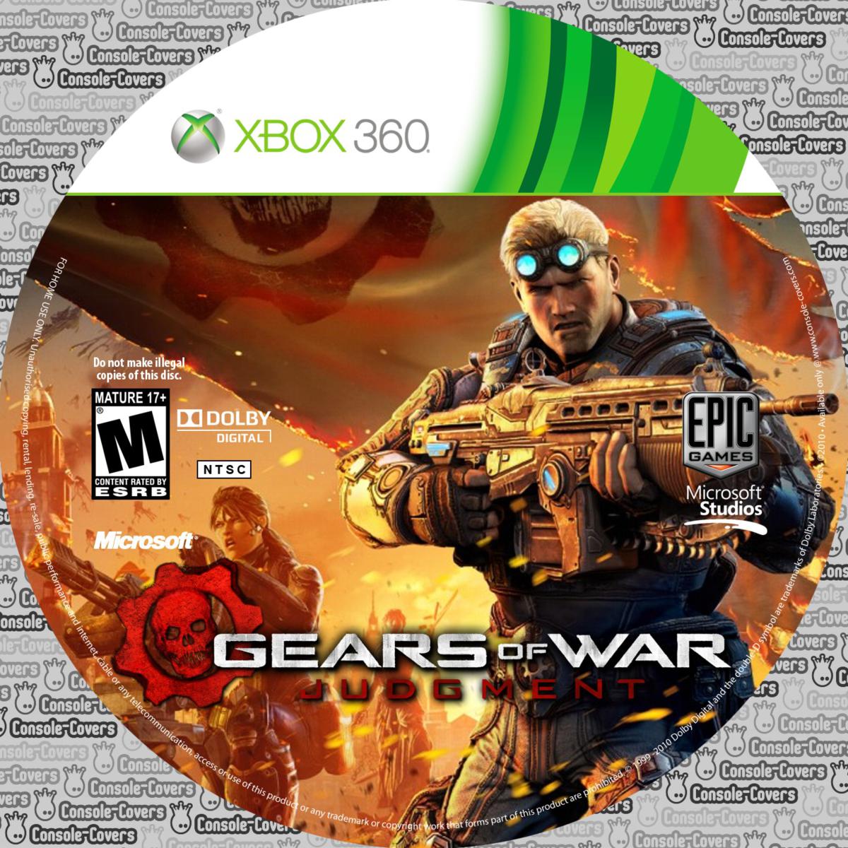 Capa Label Gears Of War Judgment Xbox 360 Capas de DVDs Capas de