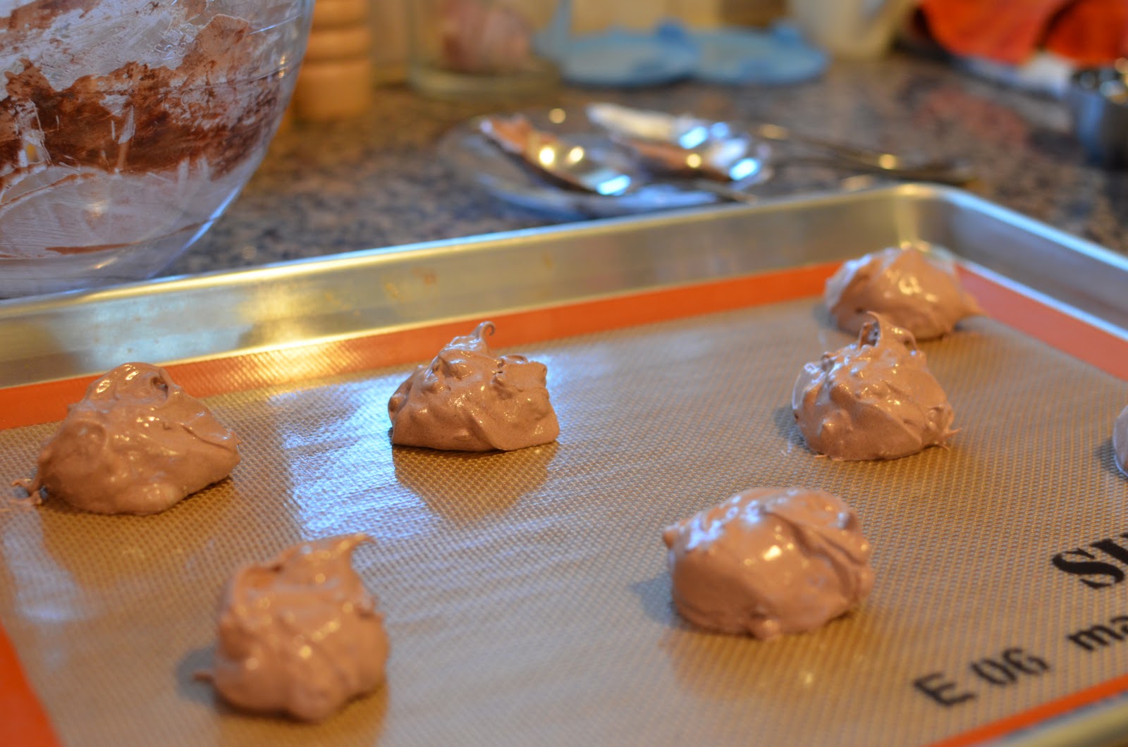 Playing with Flour Mocha meringues with cocoa nibs